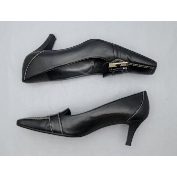 Stuart Weitzman Black Leather Oxford Heels Women’s Size 7.5 Made in Spain EUC - Picture 11 of 15